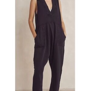 Intimately by Free People What’s Up V-Neck Black Jumpsuit Size Small